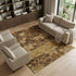 9' X 12' Brown Gold And Tan Floral Hand Knotted Area Rug