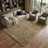 9' X 12' Brown Gold And Blue Wool Paisley Hand Knotted Area Rug