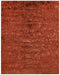 9' X 12' Red And Orange Animal Print Hand Knotted Area Rug