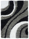 8' Gray And Black Abstract Shag Hand Tufted Round Rug