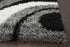 8' Gray And Black Abstract Shag Hand Tufted Round Rug