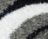 8' Gray And Black Abstract Shag Hand Tufted Round Rug