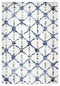 8' X 10' Ivory And Blue Trellis Shag Area Rug