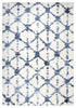 8' X 10' Ivory And Blue Trellis Shag Area Rug