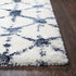 8' X 10' Ivory And Blue Trellis Shag Area Rug
