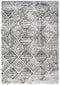 8' X 10' Charcoal And Ivory Geometric Shag Area Rug