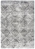 8' X 10' Charcoal And Ivory Geometric Shag Area Rug