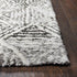 8' X 10' Charcoal And Ivory Geometric Shag Area Rug