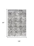 8' X 10' Charcoal And Ivory Geometric Shag Area Rug