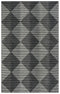 5' X 8' Charcoal And Gray Wool Geometric Hand Tufted Area Rug