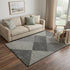 5' X 8' Charcoal And Gray Wool Geometric Hand Tufted Area Rug