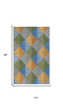 8' X 10' Gray Yellow Green And Blue Wool Geometric Hand Tufted Area Rug