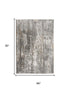 8' Gray And Ivory Abstract Hand Carved Handmade Area Rug