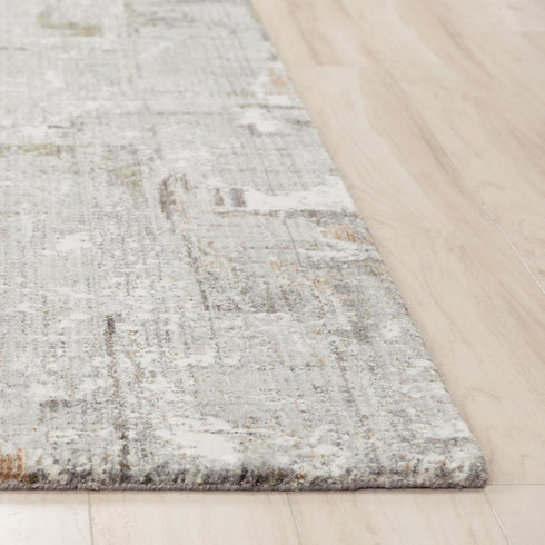 8' X 10' Gray And Ivory Abstract Hand Carved Handmade Area Rug