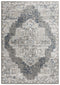 8' X 10' Gray And Ivory Medallion Hand Carved Handmade Area Rug
