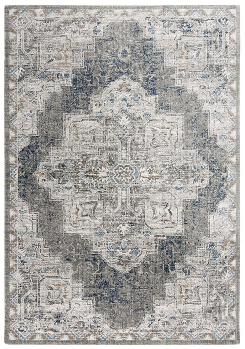 9' X 12' Gray And Ivory Medallion Hand Carved Handmade Area Rug