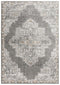 8' X 10' Gray And Ivory Medallion Hand Carved Handmade Area Rug