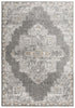 9' X 12' Gray And Ivory Medallion Hand Carved Handmade Area Rug