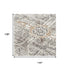 9' X 12' Gray And Ivory Medallion Hand Carved Handmade Area Rug