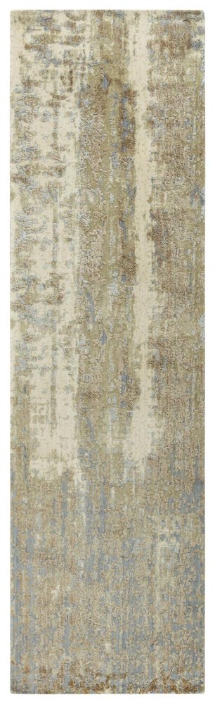 8' Beige Gray And Ivory New Zealand Lambs Wool Abstract Hand Carved Handmade Area Rug