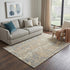 5' X 8' Beige Gray And Ivory New Zealand Lambs Wool Abstract Hand Carved Handmade Area Rug