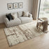 5' X 8' Beige Ivory And Tan New Zealand Lambs Wool Abstract Hand Carved Handmade Area Rug