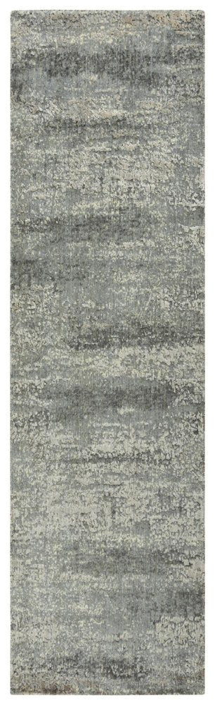 8' Gray And Ivory New Zealand Lambs Wool Abstract Hand Carved Handmade Area Rug