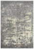 8' X 10' Gray And Ivory New Zealand Lambs Wool Abstract Hand Carved Handmade Area Rug