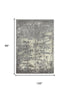 8' X 10' Gray And Ivory New Zealand Lambs Wool Abstract Hand Carved Handmade Area Rug