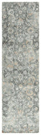 8' Gray And Beige New Zealand Lambs Wool Floral Hand Carved Handmade Area Rug