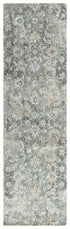 8' Gray And Beige New Zealand Lambs Wool Floral Hand Carved Handmade Area Rug