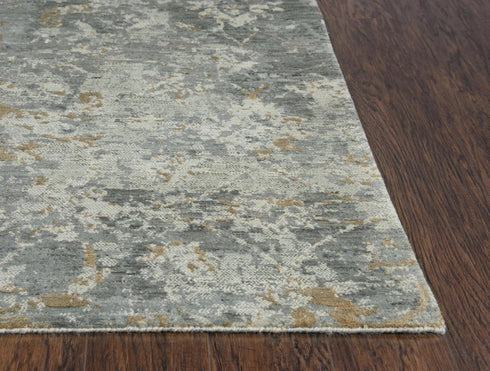 8' X 10' Gray And Beige New Zealand Lambs Wool Floral Hand Carved Handmade Area Rug
