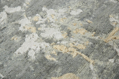 8' X 10' Gray And Beige New Zealand Lambs Wool Floral Hand Carved Handmade Area Rug