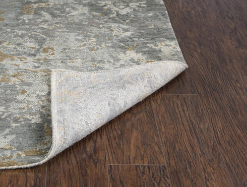 8' X 10' Gray And Beige New Zealand Lambs Wool Floral Hand Carved Handmade Area Rug