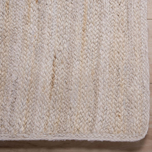 9' X 12' Ivory Beige And Tan Jute Hand Woven Area Rug