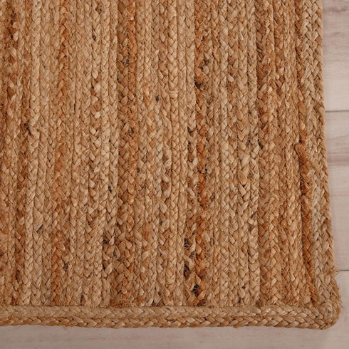8' X 10' Natural And Beige Jute Hand Woven Area Rug