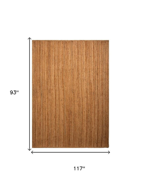 8' X 10' Natural And Beige Jute Hand Woven Area Rug