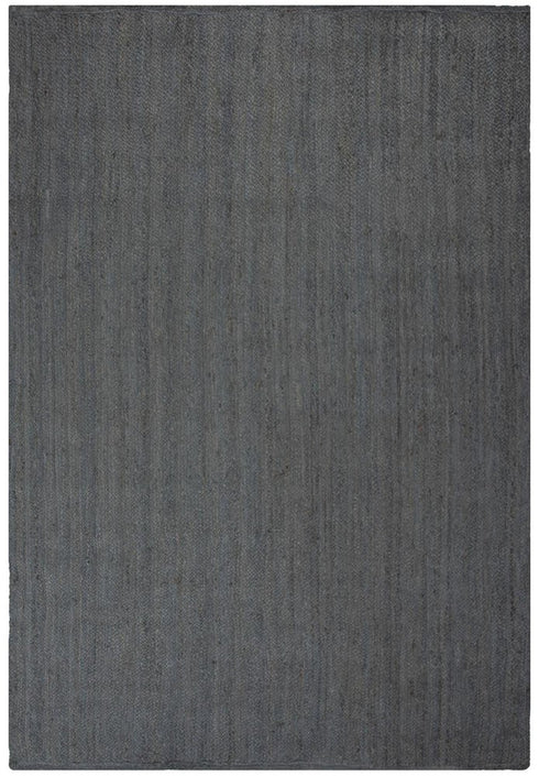 5' X 8' Gray And Beige Jute Hand Woven Area Rug
