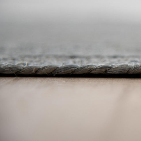 8' X 10' Gray And Beige Jute Hand Woven Area Rug