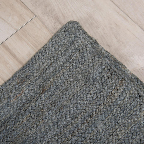 8' X 10' Gray And Beige Jute Hand Woven Area Rug