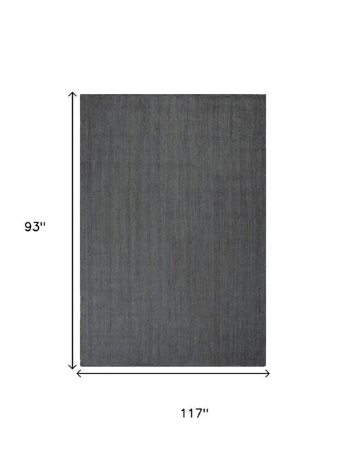 8' X 10' Gray And Beige Jute Hand Woven Area Rug