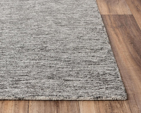 8' X 10' Gray Charcoal And Black Wool Hand Tufted Area Rug