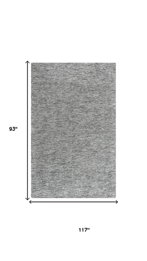8' X 10' Gray Charcoal And Black Wool Hand Tufted Area Rug