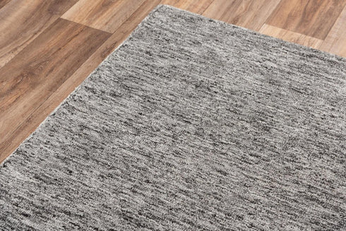 9' X 12' Gray Charcoal And Black Wool Hand Tufted Area Rug