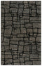 5' X 8' Charcoal Black And Gray Wool Abstract Hand Tufted Area Rug