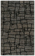 5' X 8' Charcoal Black And Gray Wool Abstract Hand Tufted Area Rug