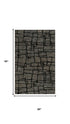 5' X 8' Charcoal Black And Gray Wool Abstract Hand Tufted Area Rug