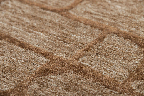 8' X 10' Brown Chocolate And Beige Wool Abstract Hand Tufted Area Rug