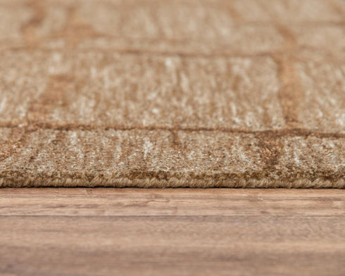 8' X 10' Brown Chocolate And Beige Wool Abstract Hand Tufted Area Rug