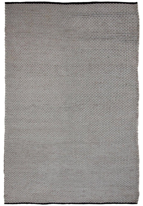 8' X 10' Beige Ivory And Black Geometric Hand Woven Area Rug With UV Protection